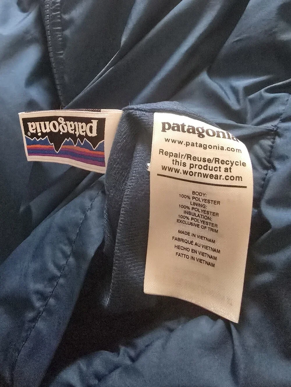 Patagonia Youth Teal Blue Lightweight Zip-Up Jacket Reversible Size L (12)